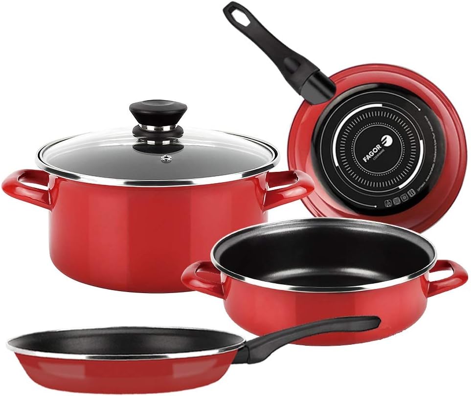 Batería COCINA Fagor MAXIMA ROJA 5 PIEZAS rojo